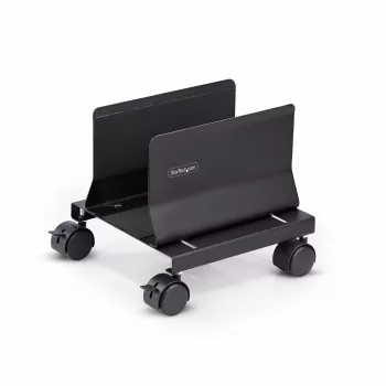 StarTech.com Computer-Turm-Wagen, rollbarer mobiler CPU-Caddy auf Rädern (Rollen), max. Last 21 kg, verstellbare PC-Gehäusehalterung, Desktop-Bodenständer, Stahl-Dolly