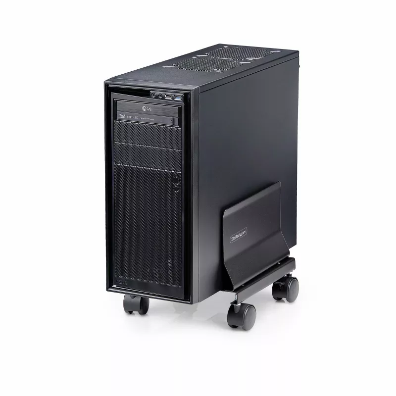 StarTech.com CPUMOBILESTND Computer-Tower-Wagen mit Rollen, verstellbar, Stahl, Schwarz
