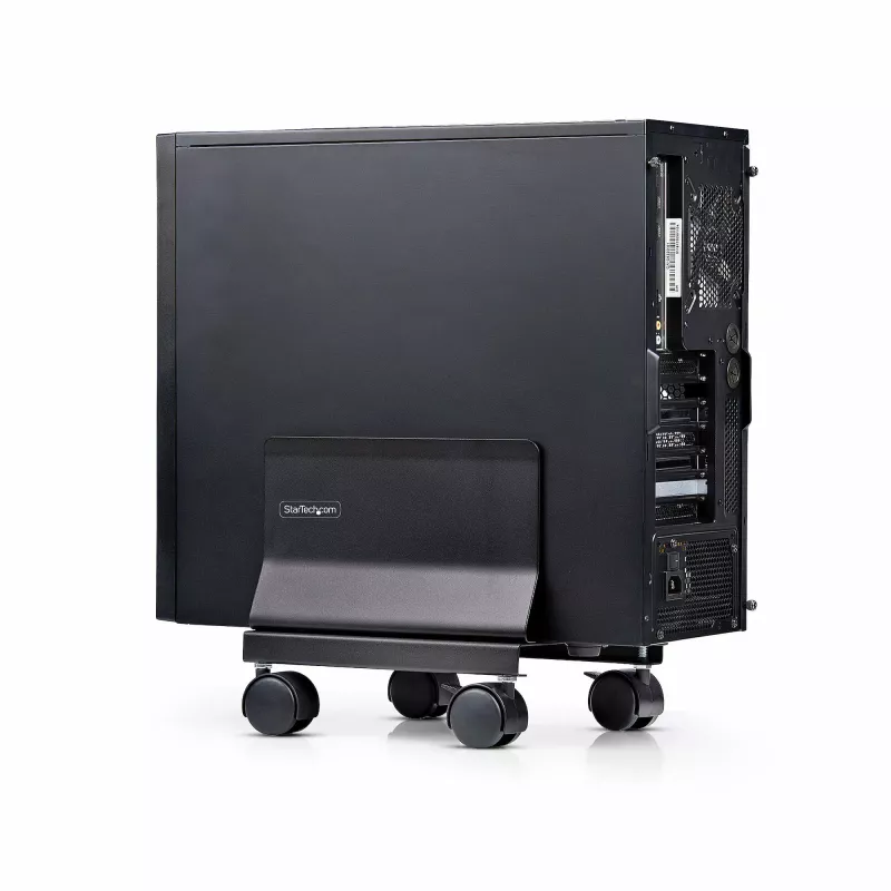 StarTech.com CPUMOBILESTND Computer-Tower-Wagen mit Rollen, verstellbar, Stahl, Schwarz