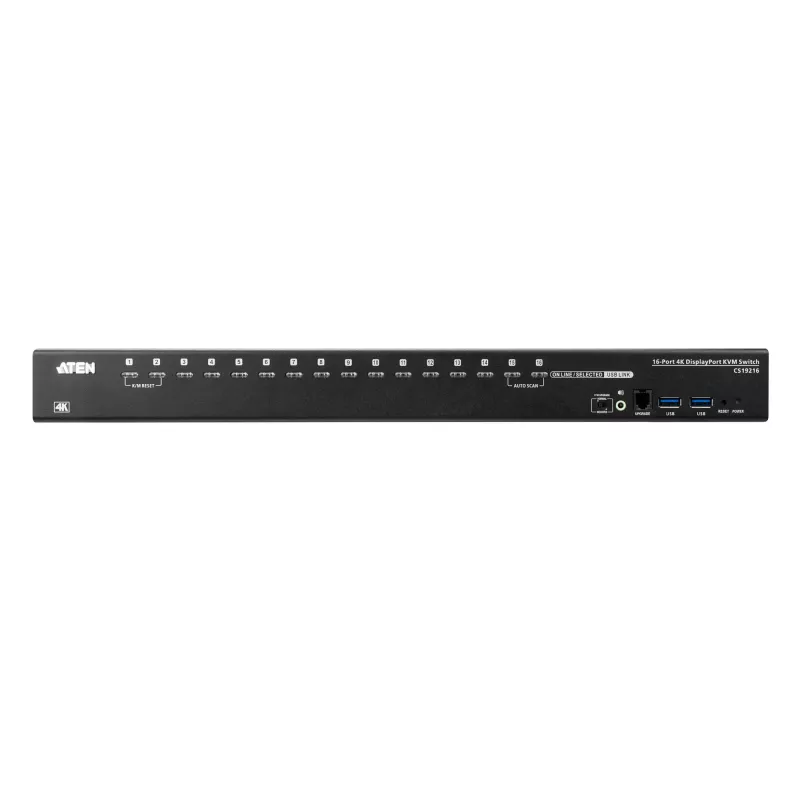 ATEN CS19216-AT-G 16-Port USB 3.0 4K KVM-/Audio-/USB-Switch, 1 lokaler Benutzer, Desktop/Rack-montierbar
