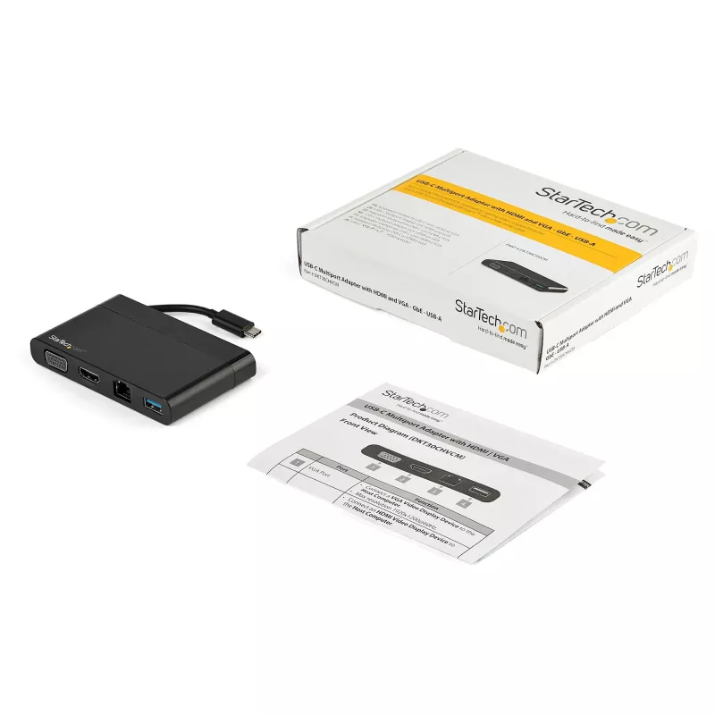 StarTech.com DKT30CHVCM USB-C Multiport-Adapter, HDMI 4K / VGA, Gigabit Ethernet, USB 3.0 USB-A