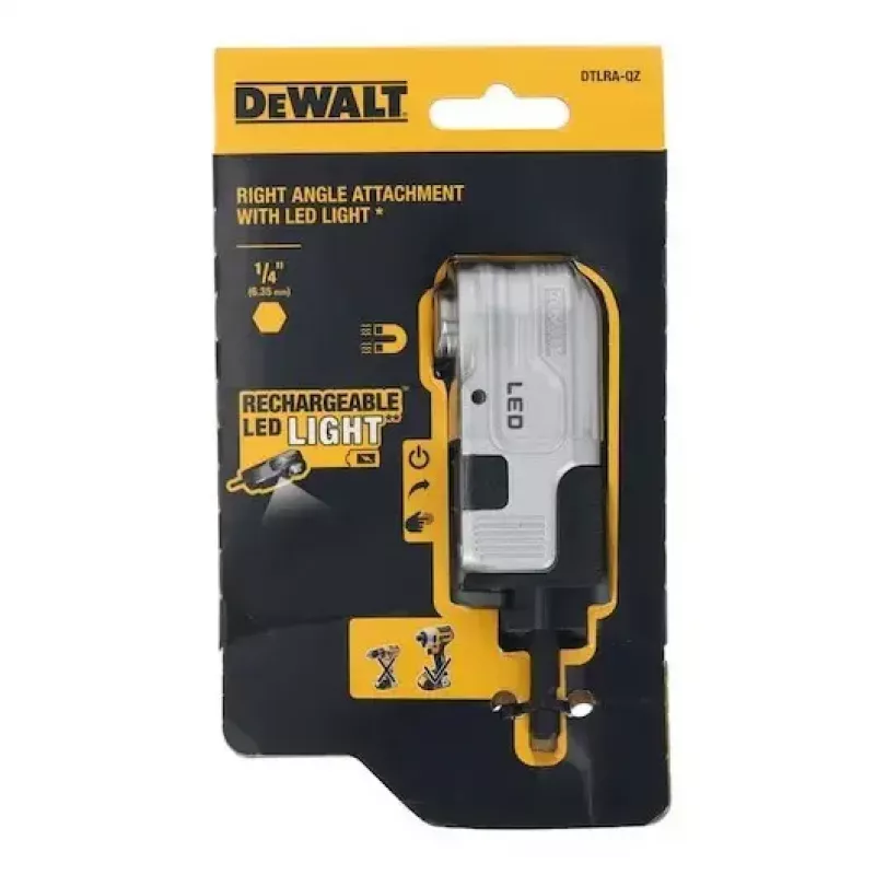 DeWalt DTLRA-QZ 1/4"-Sechskant-Winkelvorsatz mit LED