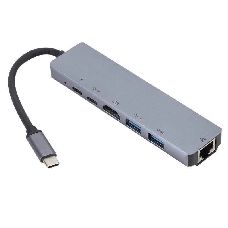 eSTUFF ES623012 Laptop-Dockingstation/Port-Replikator USB 3.2 Gen 1 (3.1 Gen 1) Type-C Grau