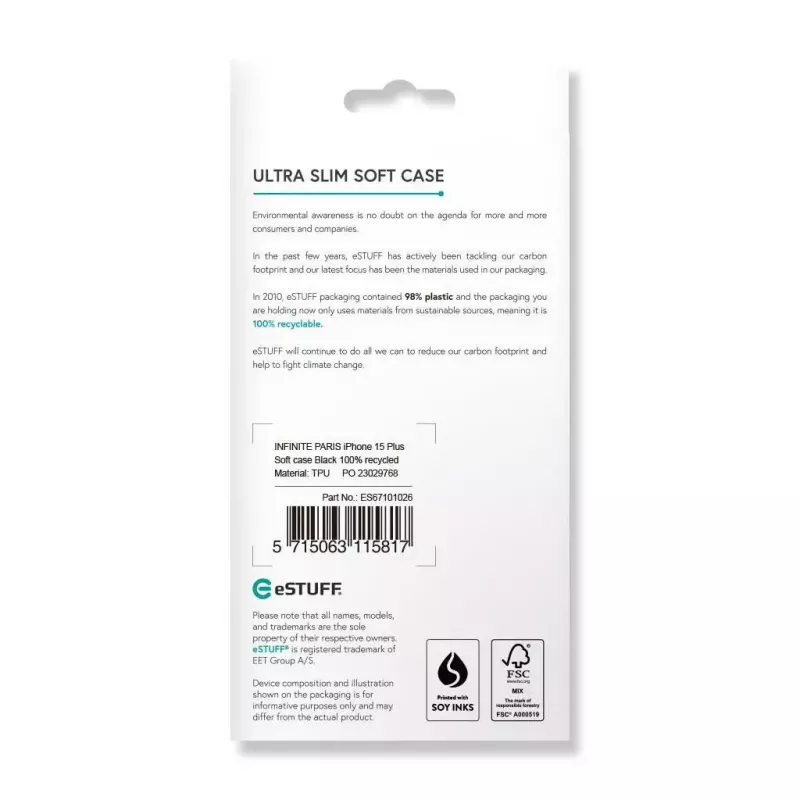 eSTUFF ES67101026 Handyhülle 17 cm (6.7 Zoll) Cover Schwarz