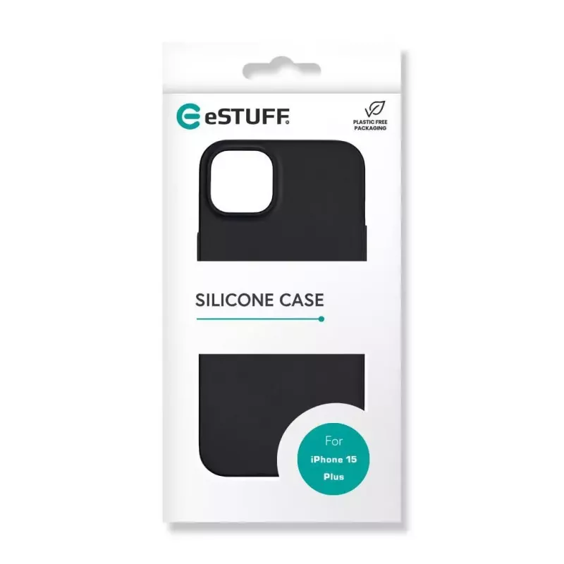 eSTUFF Infinite Riga ES67120026 Handyhülle für iPhone 15 Plus, MagSafe-kompatibel, Silikon, Polycarbonat, Schwarz