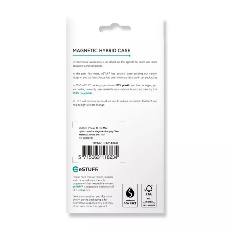 eSTUFF ES67140028 Handyhülle 17 cm (6,7 Zoll) Cover Transparent