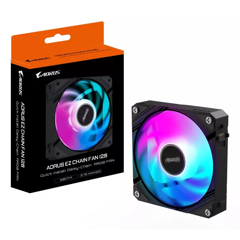 Gigabyte AORUS EZ CHAIN FAN 120 Gehäuselüfter, 120 mm, Schwarz, GP-ECFAN1201