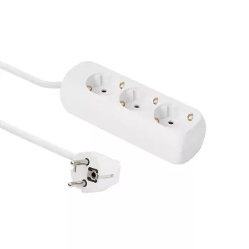 Microconnect GRU003W Stromverlängerung 1,8 m 3 AC-Steckdosen Innenbereich Weiß