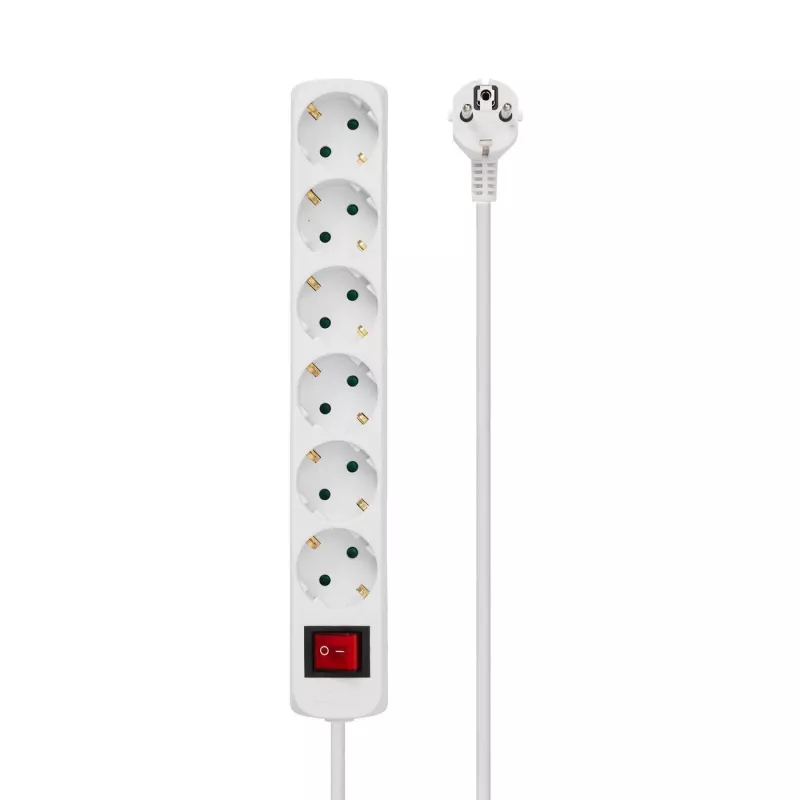 Microconnect GRU00610W Stromverlängerung 10 m 6 AC-Steckdose(n) Innenbereich Weiß