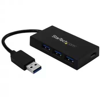 StarTech.com 4 Port USB 3.0 Hub - USB Typ-A Hub mit 1x USB-C & 3x USB-A (SuperSpeed 5 Gbit/s) - USB Bus- oder Netzteilbetrieb - Tragbarer USB 3.1/3.2 Gen 1 BC 1.2 Lade-Hub mit Netzteil~4 Port USB 3.0 Hub - USB Typ-A Hub mit 1x USB-C & 3x USB-A (SuperSpeed 5 Gbit/s) - USB Bus- oder Netzteilbetrieb - Tragbarer USB 3.2 Gen 1 BC 1.2 Lade-Hub mit Netzteil