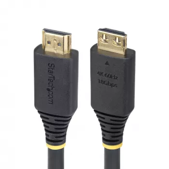 StarTech.com 15ft (4.5m) High Speed HDMI-Kabel mit Greifsteckern, 4K 60Hz/1440p 144Hz, HDR10/HDCP 2.2/ARC, 18Gbps, UHD HDMI 2.0 Kabel für TV/Monitor/Display, TPE-Mantel