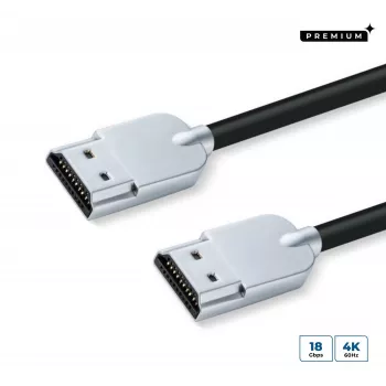Microconnect HDMISUPERSLIM2M HDMI-Kabel 2 m HDMI Typ A (Standard) Schwarz, Metallisch