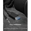 ICY BOX IB-HUB1403A 4-Port USB-3.0-Tisch-Hub mit Audio Ein-/Ausgang, Schwarz