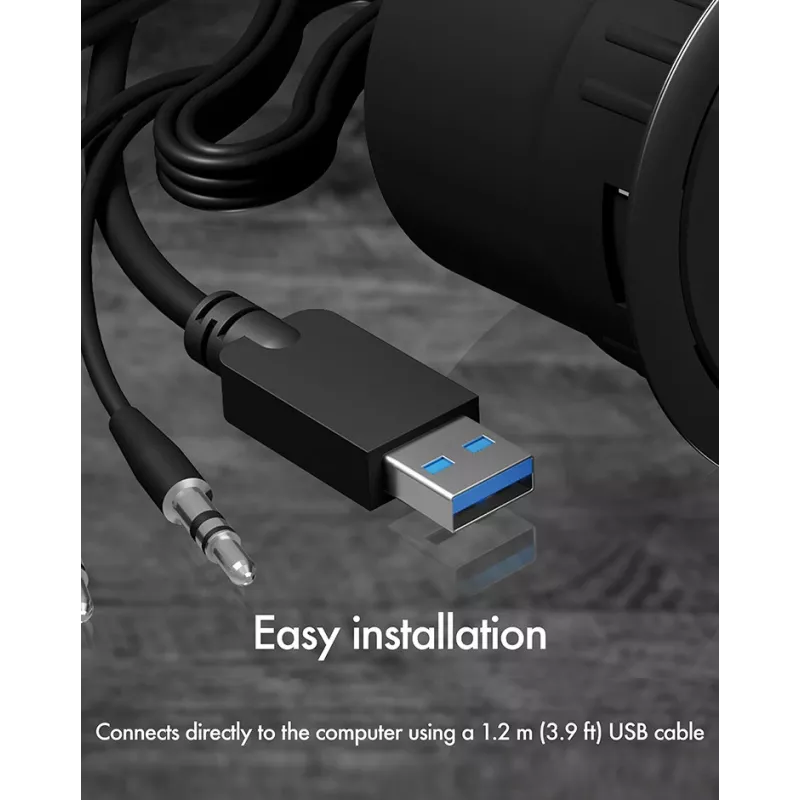 ICY BOX IB-HUB1403A 4-Port USB-3.0-Tisch-Hub mit Audio Ein-/Ausgang, Schwarz
