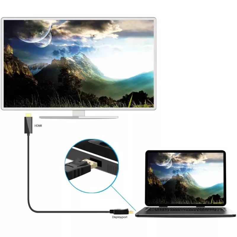 Techly Konverterkabel 2m DisplayPort zu HDMI 1.2 4K ICOC DSP-H12-020