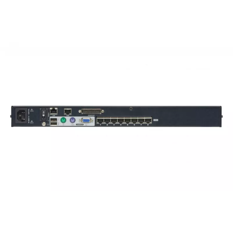 ATEN KH1508AI-AX-G 8-Port Cat5e/6 High-Density KVM-over-IP-Switch, VGA, USB/PS/2, 1920 x 1200 (WUXGA), 1U Rackmontage, Schwarz
