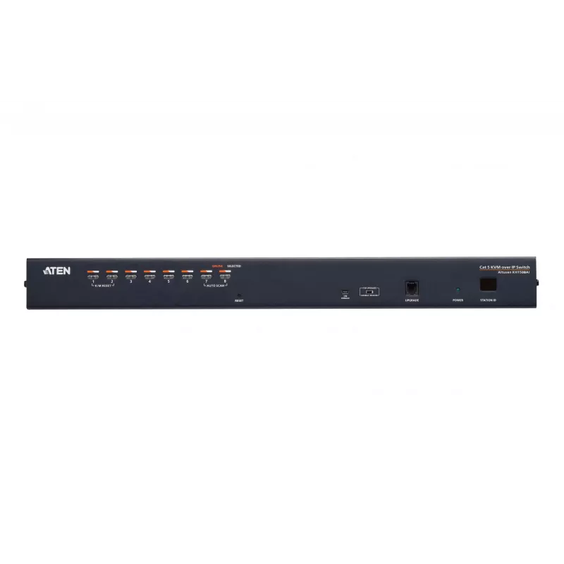 ATEN KH1508AI-AX-G 8-Port Cat5e/6 High-Density KVM-over-IP-Switch, VGA, USB/PS/2, 1920 x 1200 (WUXGA), 1U Rackmontage, Schwarz
