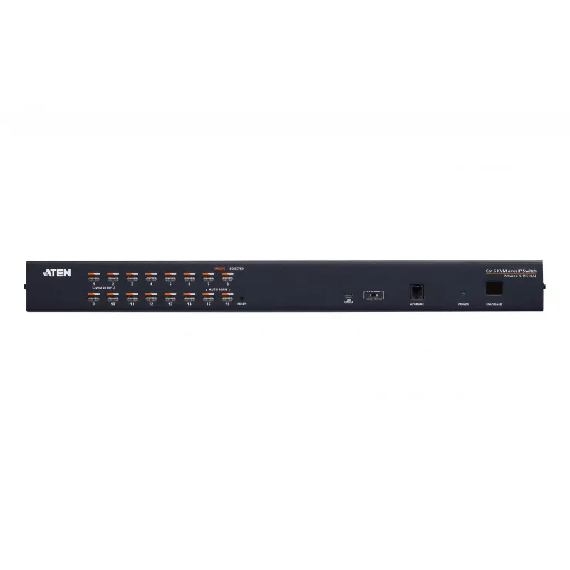 ATEN ALTUSEN KH1516AI-AX-G 16-Port Cat5e KVM-over-the-Net-Switch, PS/2/USB, 1600 x 1200, integriertes Ethernet, 1U Rackmontage, 12,5 W, Schwarz