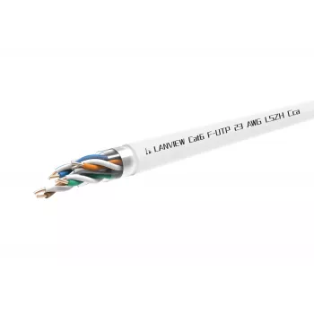 Cat6 F-UTP Netzwerkkabel 4x2xAWG23 LSZH weiß 305m