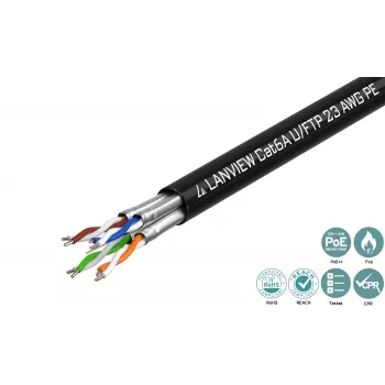 Lanview LVN122445 Netzwerkkabel Schwarz 500 m Cat6a U/UTP (UTP)