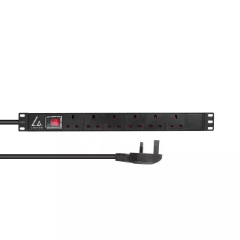 Lanview LVR-3MUK-SW-UK6 Stromverteilereinheit (PDU) 6 AC-Ausgänge 1.4U Schwarz