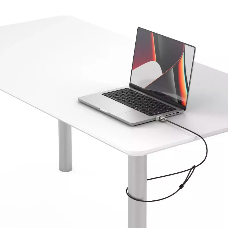 Compulocks Ledge Lock Adapter für MacBook Pro 14 Zoll M1 M2 M3 Schlüsselkabelschloss Silber