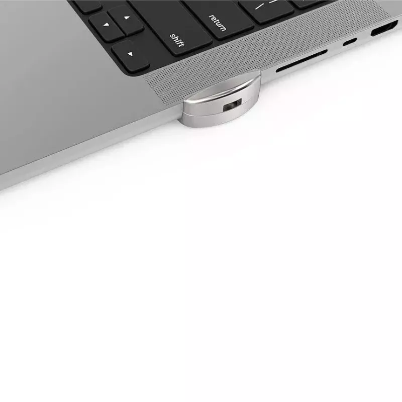 Compulocks Ledge Lock Adapter für MacBook Pro 16 Zoll M1 M2 M3 Kombinationskabelschloss Silber