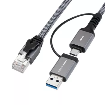 Microconnect CAT6 RJ45 FTP auf USB A-C Adapterkabel, 3 Meter Netzwerkadapter