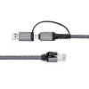 Microconnect CAT6 RJ45 FTP auf USB A-C Adapterkabel, 3 Meter Netzwerkadapter