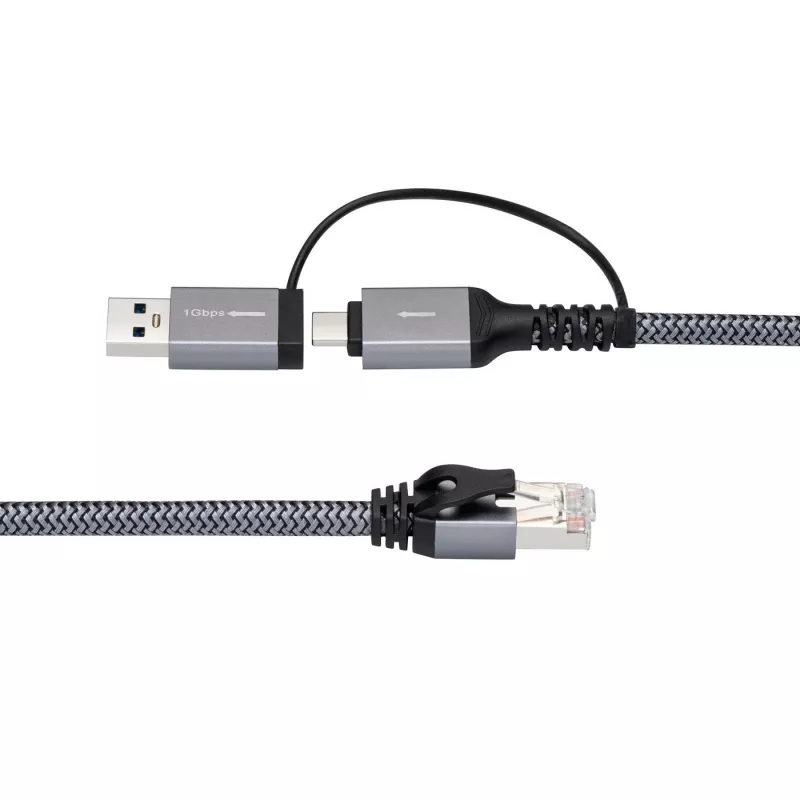 Microconnect CAT6 RJ45 FTP zu USB A-C Adapterkabel, 10 Meter Netzwerkadapter