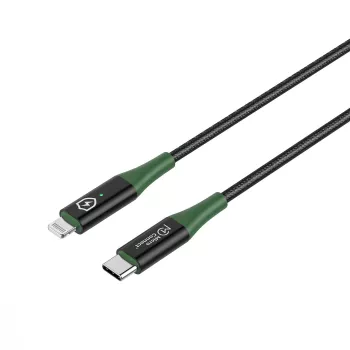 Microconnect MC-SMART USB C-L-1 Lightning-Kabel 1 m Schwarz, Grün
