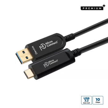 Microconnect MC-USB3.2CA15OP USB-Kabel USB 3.2 Gen 2 (3.1 Gen 2) 15 m USB A USB C Schwarz