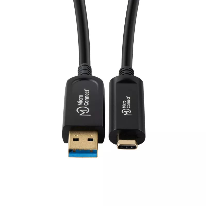 Microconnect MC-USB3.2CA20OP USB-Kabel USB 3.2 Gen 2 (3.1 Gen 2) 20 m USB A USB C Schwarz