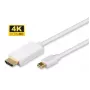 Microconnect MDPHDMI2-4K Videokabel-Adapter 2 m Mini DisplayPort HDMI Typ A (Standard) Weiß