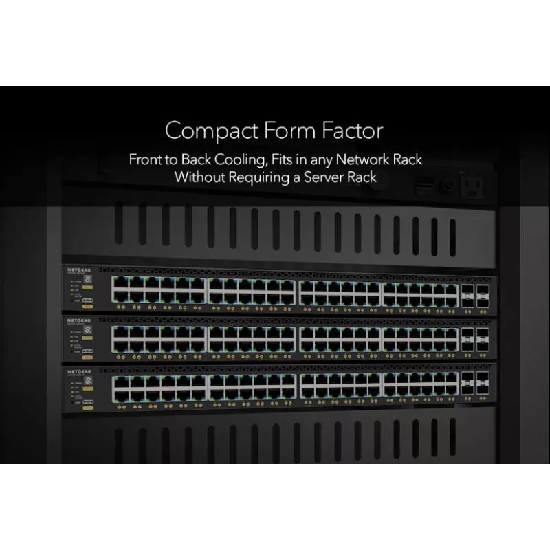 NETGEAR M4350-44M4X4V Managed L3 2.5G Ethernet (100/1000/2500) Power over Ethernet (PoE) 1U Schwarz
