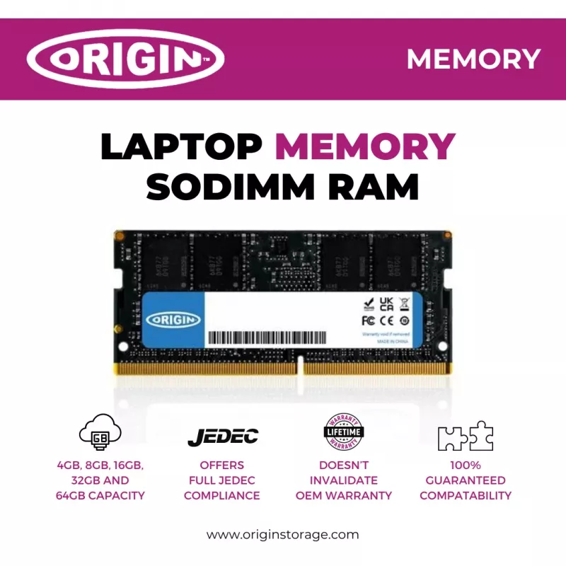 Laptop-Arbeitsspeicher Origin 16 GB DDR5 5600 MHz SODIMM 262-polig 1Rx8 Non-ECC 1,1 V