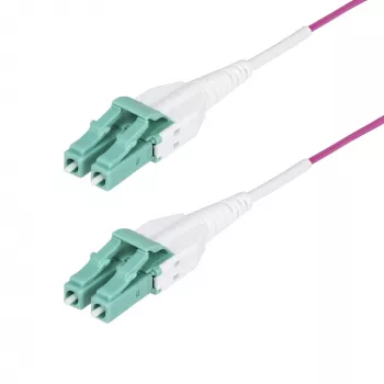 StarTech.com 7m (23ft) LC auf LC (UPC) OM4 Multimode Glasfaserkabel, Erika Violet, 50/125µm, 40G/100G, LOMMF/VCSEL, Uniboot Glasfaser-Patchkabel, OFNR Riser-Rating