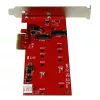 StarTech.com 2x M.2 SATA SSD Controller-Karte – PCIe, PCIe, M.2, Full-Height / Low-Profile, PCI 2.0, Rot, CE, FCC, TAA