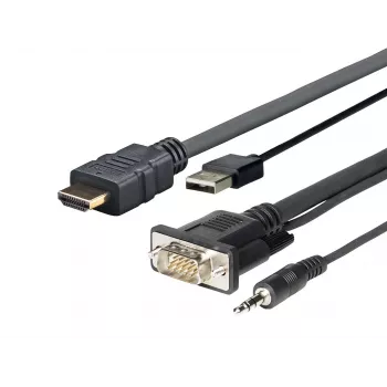 Vivolink PROHDMIMVGA1 Videokabel-Adapter 1 m HDMI+VGA+USB+3,5mm HDMI+VGA (D-Sub) +USB+3,5mm Schwarz