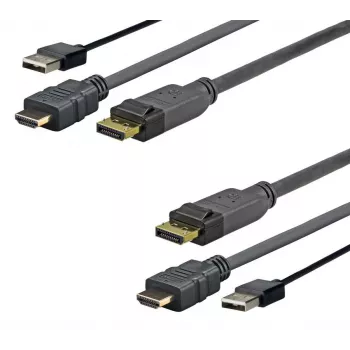 Vivolink PROHDMIUSBDP2 Videokabel-Adapter 2 m DisplayPort HDMI + USB Schwarz