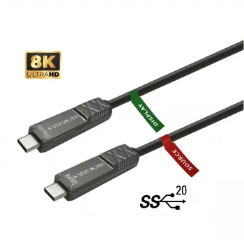 Vivolink PROUSBCMM12.5OP USB-Kabel USB 3.2 Gen 2 (3.1 Gen 2) 12,5 m USB C Schwarz