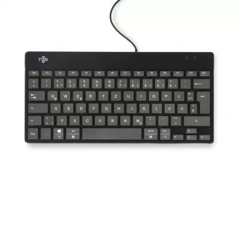 R-Go Tools Ergonomische Tastatur R-Go Compact Break, kompakte Tastatur mit Pausen-Software, QWERTZ (DE), kabelgebunden, schwarz