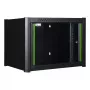 Wandmontagerack LOGON RWM07U45BL 7U Schwarz Schlüsselschloss Kabelmanagement