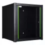 Wandmontagerack LOGON RWM12U45BL 12U Schwarz Schlüsselschloss Kabelmanagement