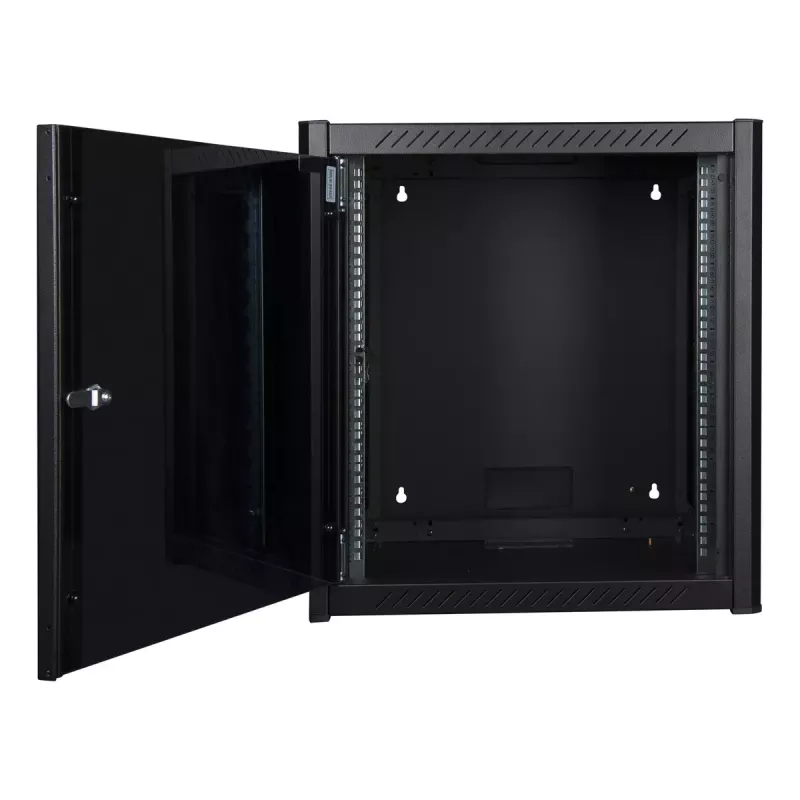 Wandmontage-Rack LOGON RWP12U56BL 12U Schwarz Schlüsselschloss