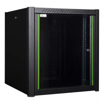 Wandmontage-Rack LOGON RWP12U56BL 12U Schwarz Schlüsselschloss