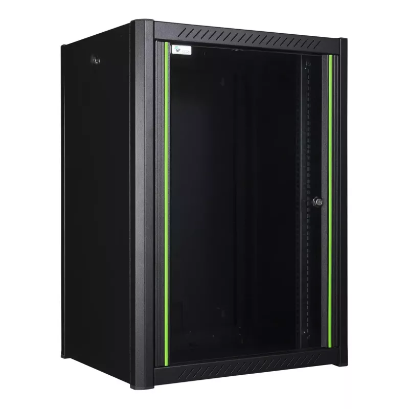 Wandmontiertes Rack LOGON RWP16U45BL 16U Schwarz Schlüsselschloss