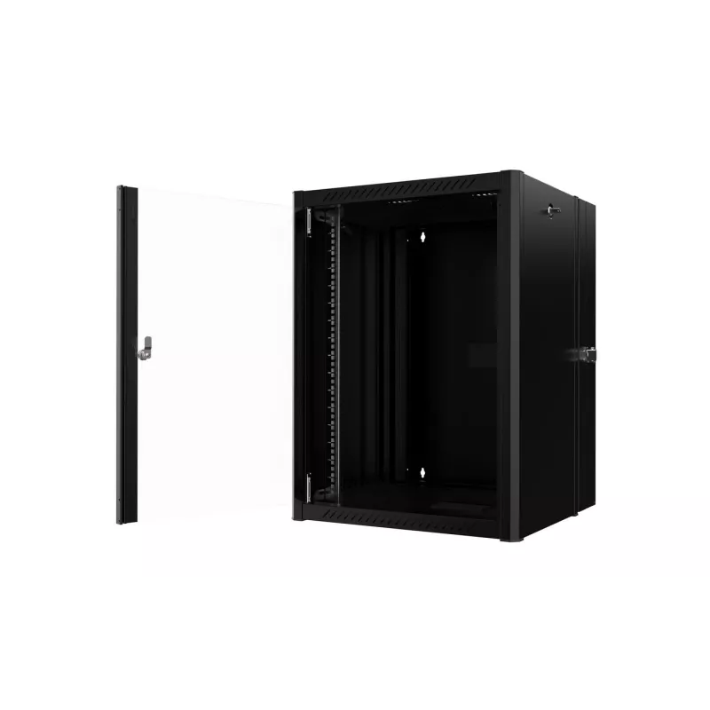 Lanview RWP16U45BL-D Rackschrank 16HE Wandmontage Rack Schwarz