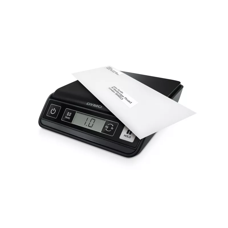 DYMO M2 digitale Briefwaage, 2 kg, LCD, 3x AAA, 18,5 x 16,1 x 4,4 cm, Schwarz