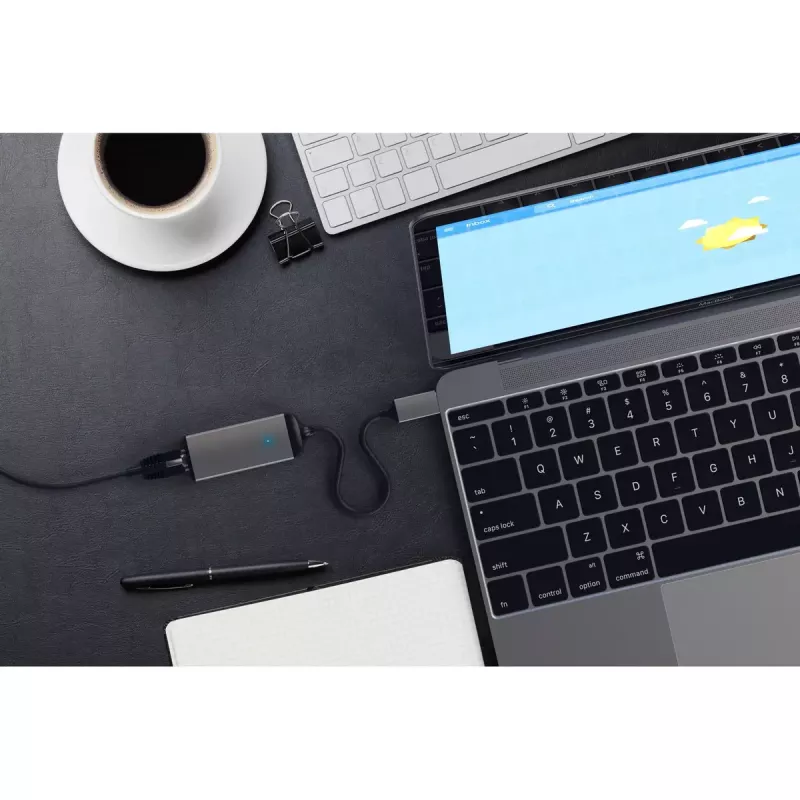 Satechi ST-TCENM USB-C-auf-Gigabit-Ethernet-Adapter, Aluminium, Space Grau